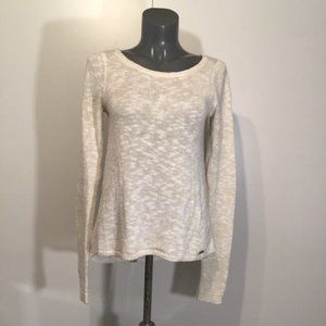Hollister Scoop Neck Shimmery Sweater with Lace Back  Size S